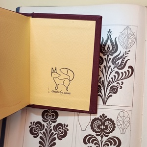 vászon borítású notesz arany népi mintával 7x9cm - otthon & életmód - papír, írószer - jegyzetfüzet & napló - Meska.hu