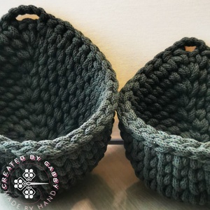 Horgolt kosár akasztós  - otthon & életmód - tárolás & rendszerezés - tárolókosár - Meska.hu