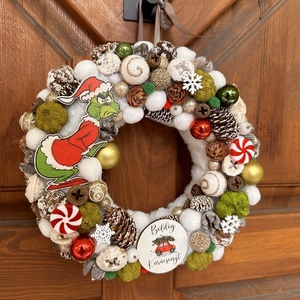 Grincses kopogtató - karácsony - adventi díszek - adventi ajtódísz - Meska.hu