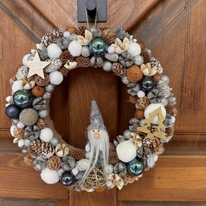 Karácsonyi manó - karácsony - adventi díszek - adventi ajtódísz - Meska.hu