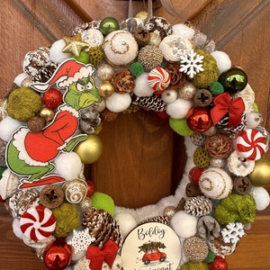 Grincses kopogtató - karácsony - adventi díszek - adventi ajtódísz - Meska.hu