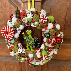 Grincs karácsonya - karácsony - karácsonyi lakásdekoráció - karácsonyi ajtódíszek - Meska.hu