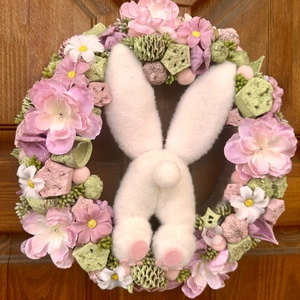 Nyuszi popo - ünnepi díszek, dekorációk - húsvéti díszek és dekorációk - húsvéti ajtódísz, kopogtató - Meska.hu