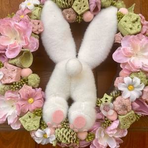 Nyuszi popo - ünnepi díszek, dekorációk - húsvéti díszek és dekorációk - húsvéti ajtódísz, kopogtató - Meska.hu