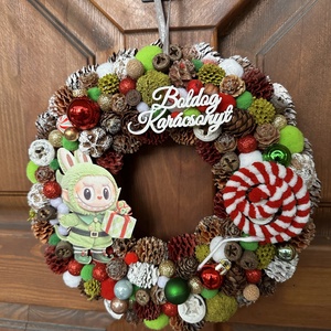 Labubu karacsony - karácsony - karácsonyi lakásdekoráció - karácsonyi ajtódíszek - Meska.hu