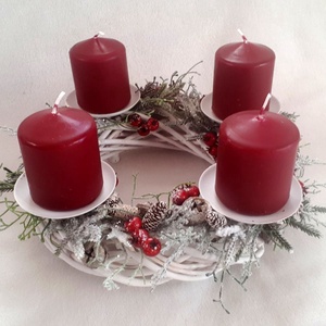 Adventi koszorú borrdó gyertyával - Meska.hu