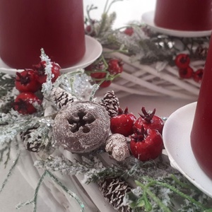 Adventi koszorú borrdó gyertyával - karácsony - adventi díszek - adventi asztaldísz - Meska.hu