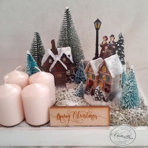 Adventi dekoráció világítós házikókkal - Meska.hu