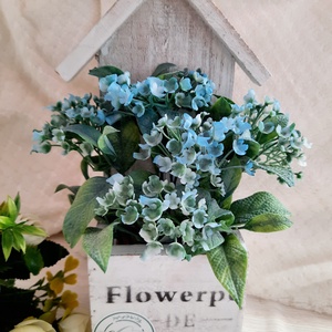 Kék nefelejcs házikós alapban - otthon & életmód - dekoráció - Meska.hu