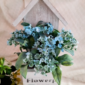 Kék nefelejcs házikós alapban - otthon & életmód - dekoráció - Meska.hu