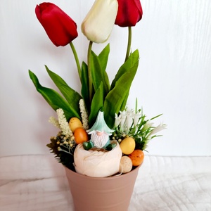 Húsvéti asztaldísz tavaszmanóval, Otthon & Életmód, Dekoráció, Asztaldísz, Asztal és polc dekoráció, Virágkötés, MESKA