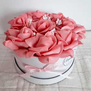 Rózsabox fehér dobozban, Otthon & Életmód, Dekoráció, Virágdekoráció, Virágbox, Virágkötés, MESKA