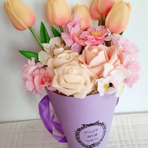 Papírtölcsér virágdísszel - otthon & életmód - dekoráció - Meska.hu