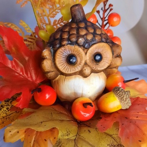Őszi kisbagoly - otthon & életmód - dekoráció - asztal és polc dekoráció - asztaldísz - Meska.hu Őszi kisbagoly - otthon & életmód - dekoráció - asztal és polc dekoráció - asztaldísz - Meska.hu