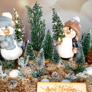 Sapis pingvinek adventi dekor - karácsony - adventi díszek - adventi asztaldísz - Meska.hu
