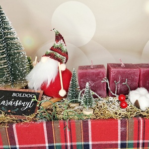 Adventi asztaldísz manóval - karácsony - karácsonyi lakásdekoráció - karácsonyi lakásdíszek - Meska.hu