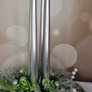 Adventi koszorú hosszú gyertyával - karácsony - karácsonyi lakásdekoráció - karácsonyi lakásdíszek - Meska.hu