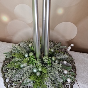 Adventi koszorú hosszú gyertyával - karácsony - karácsonyi lakásdekoráció - karácsonyi lakásdíszek - Meska.hu