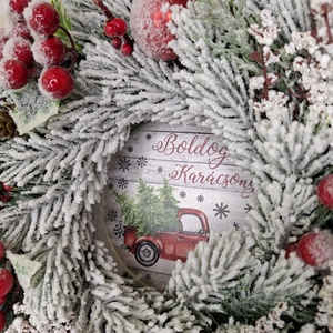 Adventi kopogtató Hello tél - karácsony - karácsonyi lakásdekoráció - karácsonyi ajtódíszek - Meska.hu