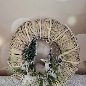 Adventi kopogtató Őzike - karácsony - karácsonyi lakásdekoráció - karácsonyi ajtódíszek - Meska.hu