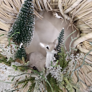 Adventi kopogtató Őzike - karácsony - karácsonyi lakásdekoráció - karácsonyi ajtódíszek - Meska.hu