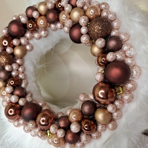 Adventi kopogtató Gömbökkel - karácsony - karácsonyi lakásdekoráció - karácsonyi ajtódíszek - Meska.hu