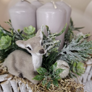 Adventi koszorú őzikével - karácsony - karácsonyi lakásdekoráció - karácsonyi lakásdíszek - Meska.hu