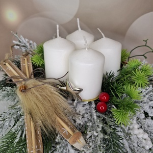Adventi koszorú síléccel - karácsony - karácsonyi lakásdekoráció - karácsonyi lakásdíszek - Meska.hu