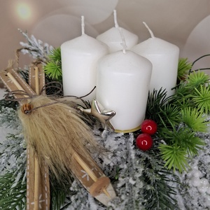 Adventi koszorú síléccel - karácsony - karácsonyi lakásdekoráció - karácsonyi lakásdíszek - Meska.hu