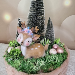 Adventi koszorú őzikével - karácsony - karácsonyi lakásdekoráció - karácsonyi lakásdíszek - Meska.hu