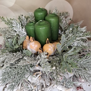 Adventi koszorú őzikével - karácsony - karácsonyi lakásdekoráció - karácsonyi lakásdíszek - Meska.hu
