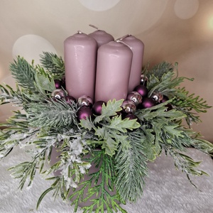 Lila Adventi asztaldísz - Meska.hu