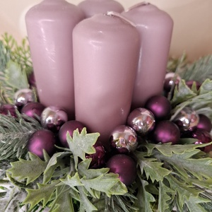 Lila Adventi asztaldísz - karácsony - karácsonyi lakásdekoráció - karácsonyi lakásdíszek - Meska.hu