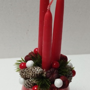 Karácsonyi dísz gyertyával - karácsony - karácsonyi lakásdekoráció - karácsonyi lakásdíszek - Meska.hu