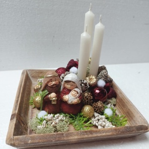 Betlehemi gyertyás asztaldísz - Meska.hu