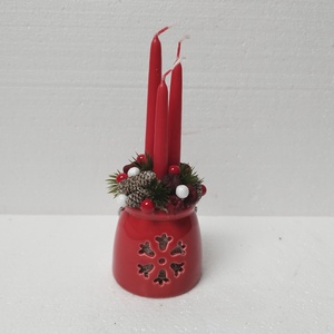 Karácsonyi dísz gyertyával, Karácsony, Karácsonyi lakásdekoráció, Karácsonyi lakásdíszek, Virágkötés, Mindenmás, MESKA