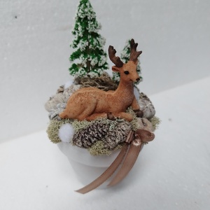 Szarvasos díszecske - karácsony - karácsonyi lakásdekoráció - ünnepi asztaldekoráció - Meska.hu