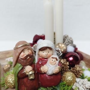 Betlehemi gyertyás asztaldísz - karácsony - karácsonyi lakásdekoráció - ünnepi asztaldekoráció - Meska.hu