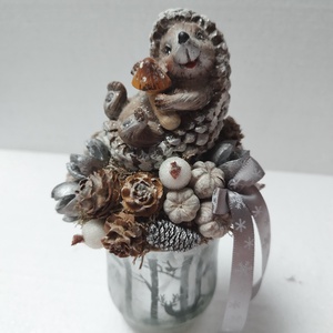 Sünis karácsonyi dísz - karácsony - karácsonyi lakásdekoráció - karácsonyi lakásdíszek - Meska.hu