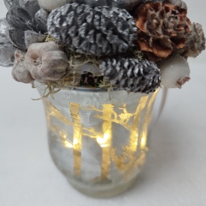 Fenyőfa házikóval karácsonyi dísz - karácsony - karácsonyi lakásdekoráció - ünnepi asztaldekoráció - Meska.hu