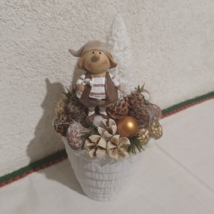 Manós asztaldísz , Karácsony, Karácsonyi lakásdekoráció, Karácsonyi lakásdíszek, Virágkötés, Mindenmás, MESKA