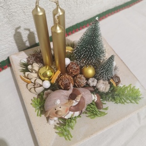 Manós asztaldísz gyertyával  - karácsony - karácsonyi lakásdekoráció - ünnepi asztaldekoráció - Meska.hu