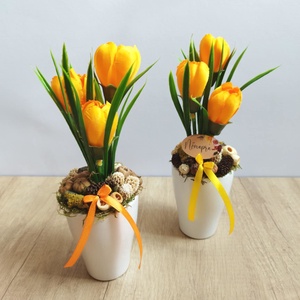 Krókuszos tavaszi asztaldísz - otthon & életmód - dekoráció - asztal és polc dekoráció - asztaldísz - Meska.hu