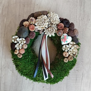 Moha koszorú 20cm (Sírdísz, kegyeleti dísz) - otthon & életmód - vallás - temetkezési tárgy - Meska.hu
