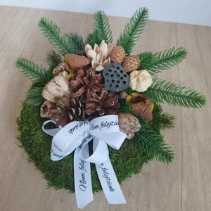 Moha koszorú fenyővel 20cm (kegyeleti dísz, sírdísz) - otthon & életmód - vallás - temetkezési tárgy - Meska.hu