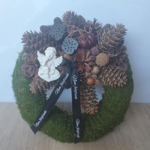 Moha koszorú 30cm (kegyeleti dísz, sírdísz) - otthon & életmód - vallás - temetkezési tárgy - Meska.hu
