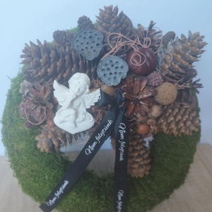 Moha koszorú 30cm (kegyeleti dísz, sírdísz) - otthon & életmód - vallás - temetkezési tárgy - Meska.hu