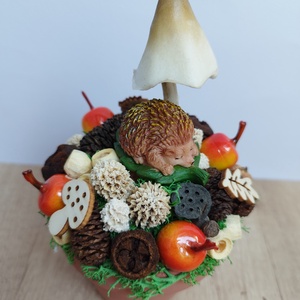 Mókusos és sünis asztaldísz  - otthon & életmód - dekoráció - asztal és polc dekoráció - asztaldísz - Meska.hu