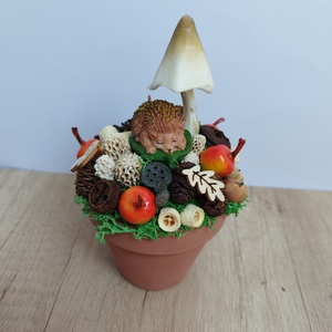 Mókusos és sünis asztaldísz  - otthon & életmód - dekoráció - asztal és polc dekoráció - asztaldísz - Meska.hu