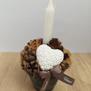 Gyertyás kegyeleti dísz, kicsi (Sírdísz)  - otthon & életmód - vallás - temetkezési tárgy - sírdísz, kegyeleti dísz - Meska.hu